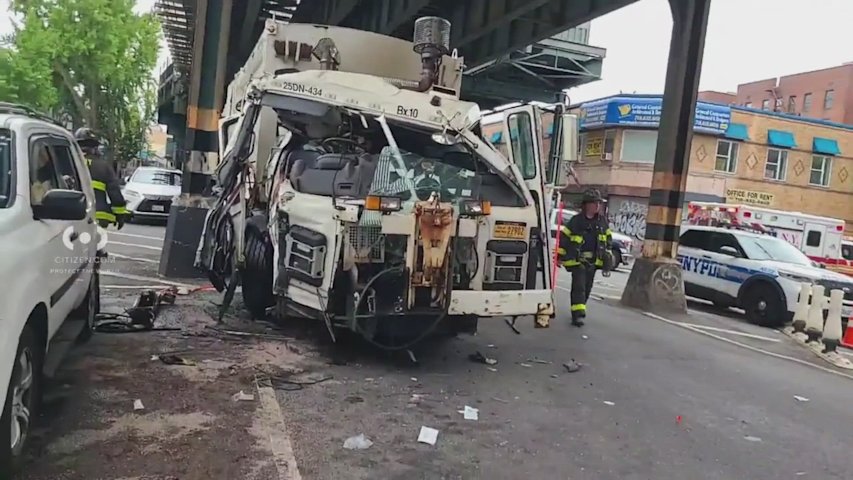 Video thumbnail for Two DSNY workers injured in Allerton collision