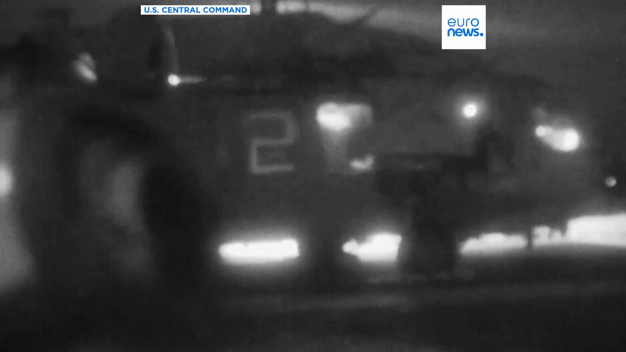 Video thumbnail for Moment US navy fires on and seizes Iranian-flagged cargo ship