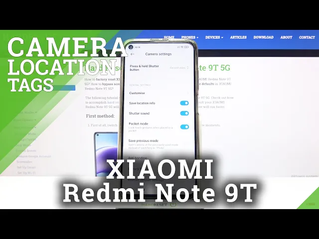Video thumbnail for How to Turn On / Off Camera Location Tags in Xiaomi Redmi Note 9T - Manage Geotags