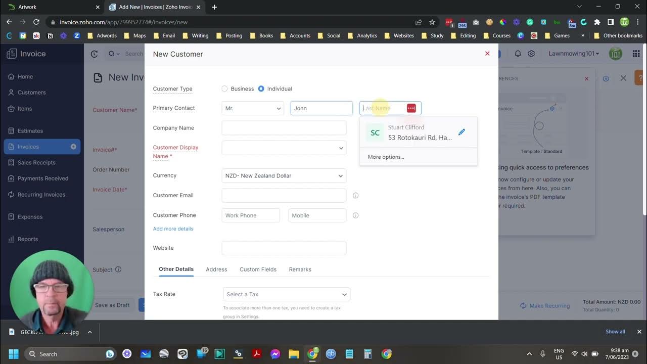 Video thumbnail for Create a lawn care invoice or quote using ZOHO for free