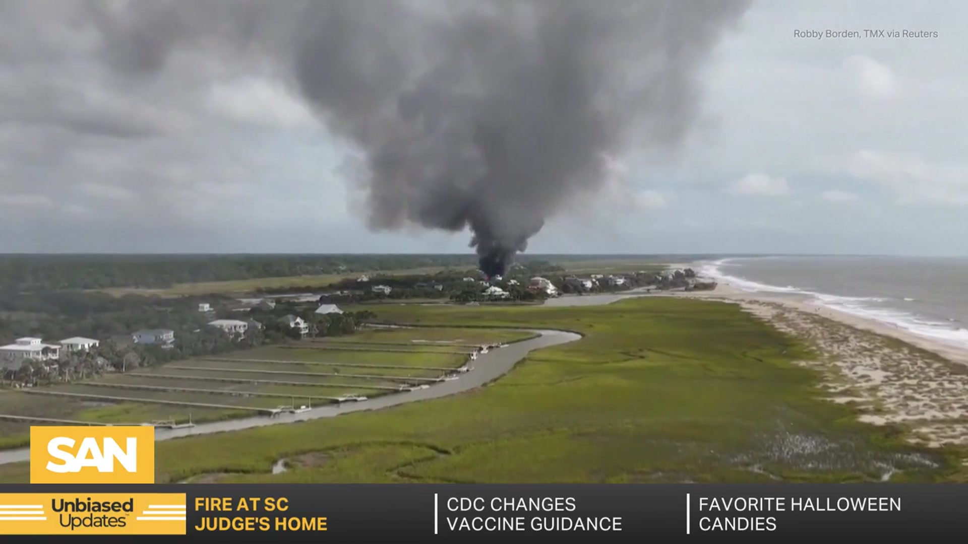 'Video thumbnail for Probe continues after blaze destroys SC judge's home'