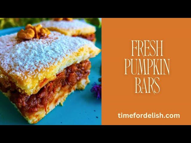 Video thumbnail for Fresh Pumpkin Bars / Squares To Try This Fall