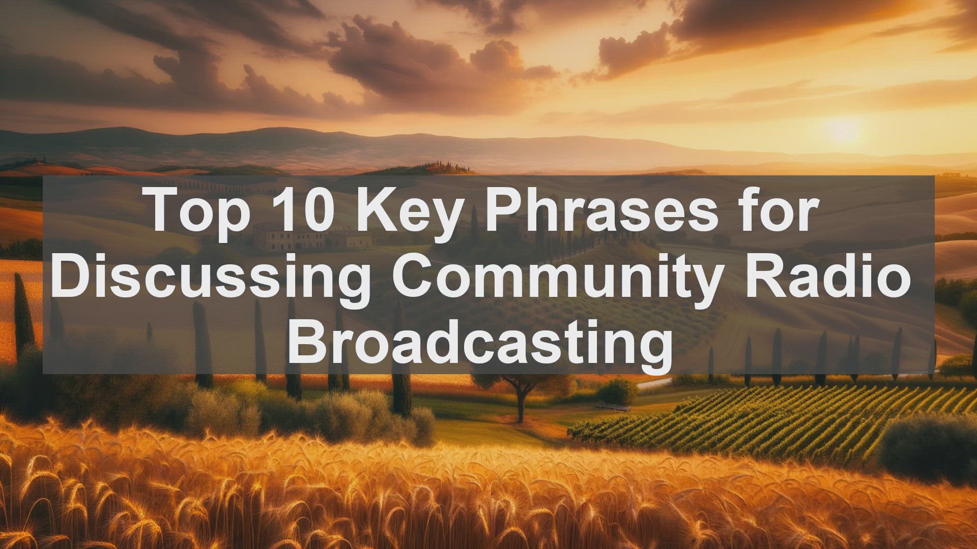 'Video thumbnail for Top 10 Key Phrases for Discussing Community Radio Broadcasting'