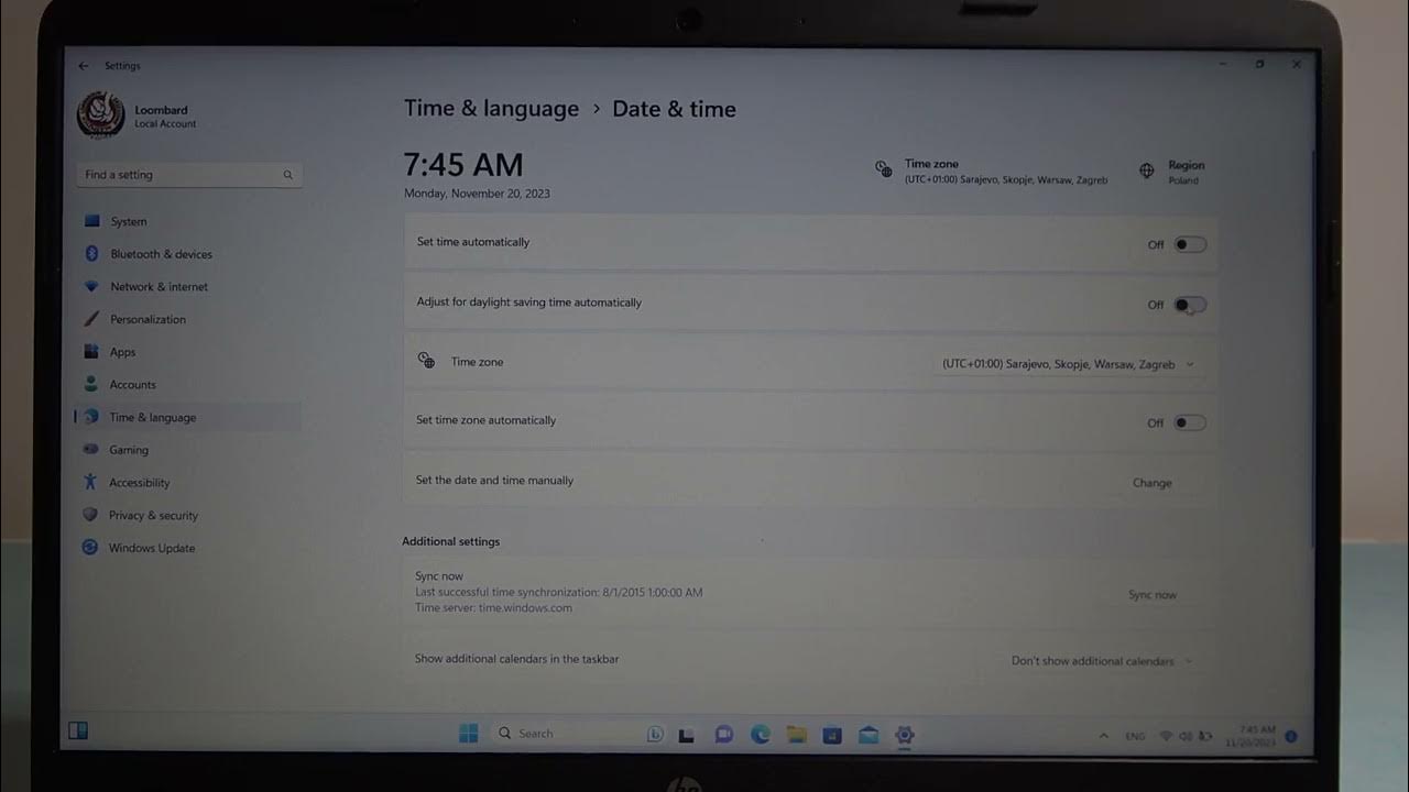 Video thumbnail for How To Change Date & Time In HP 250 G8