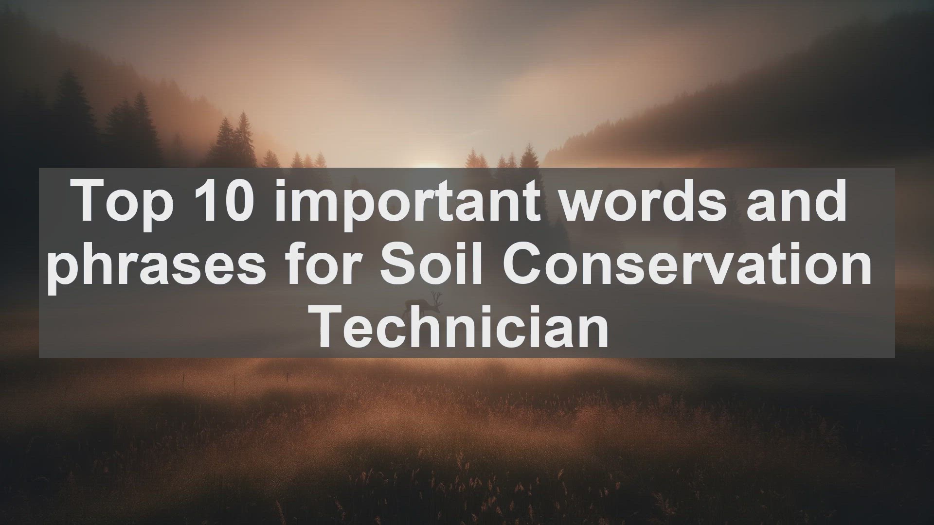 'Video thumbnail for Top 10 important words and phrases for Soil Conservation Technician'