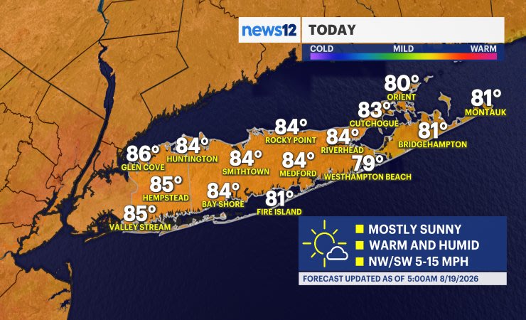 Video thumbnail for Warm and humid today; wet weather returns to Long Island tomorrow