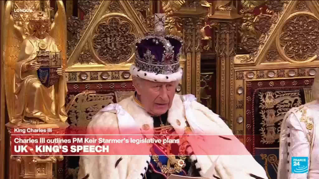 Video thumbnail for REPLAY: King Charles lays out Starmer's agenda as PM fights for survival