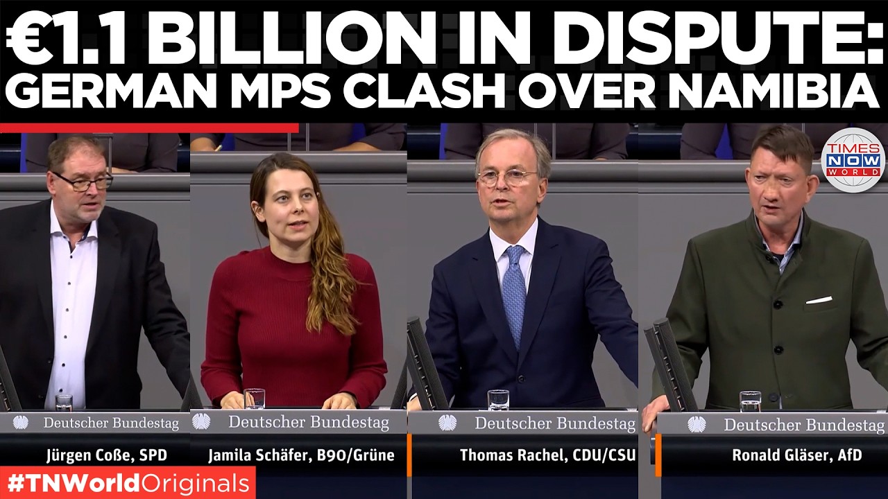 Video thumbnail for GERMAN PARLIAMENT DIVIDED: Should Germany Pay Billions for Namibia Genocide? | Times Now World