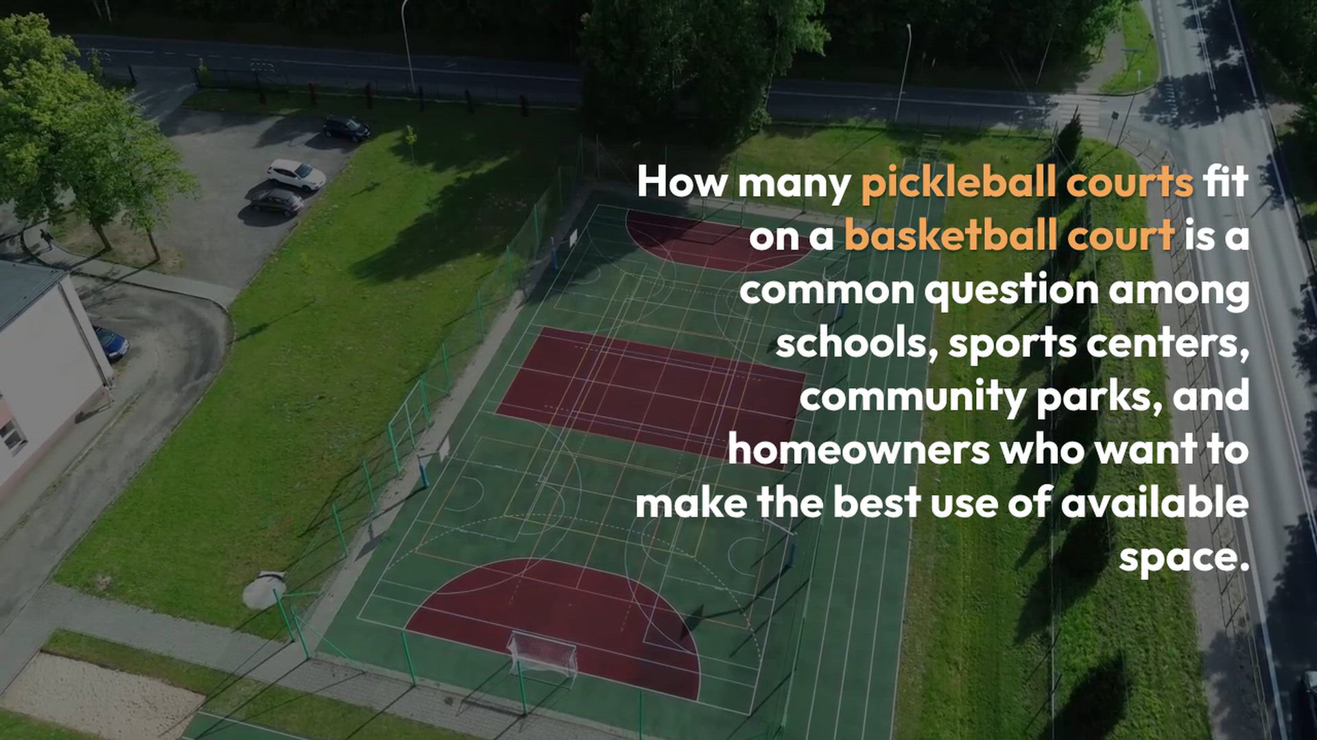 Video thumbnail for How many pickleball courts fit on a basketball court