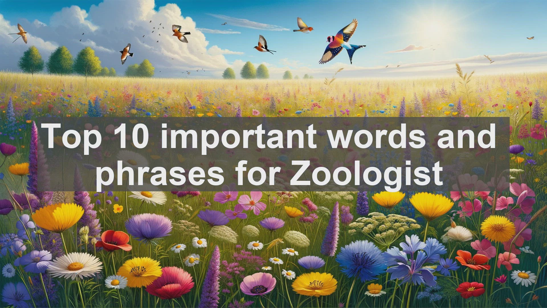 'Video thumbnail for Top 10 important words and phrases for Zoologist'