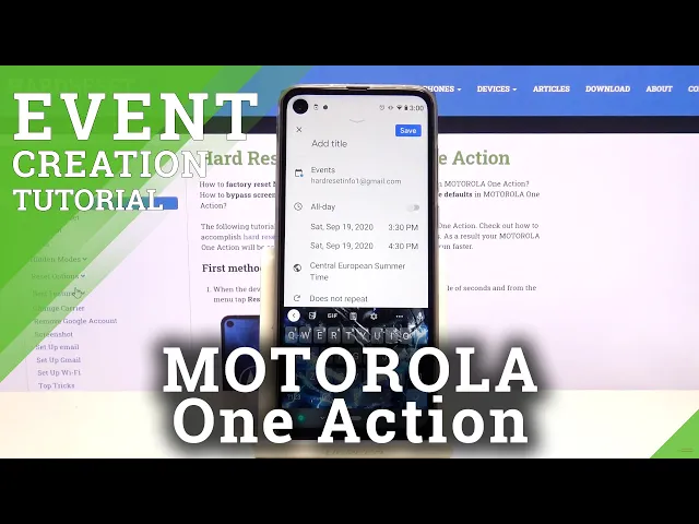 Video thumbnail for How to Add Reminder – Use Calendar App on MOTOROLA One Action