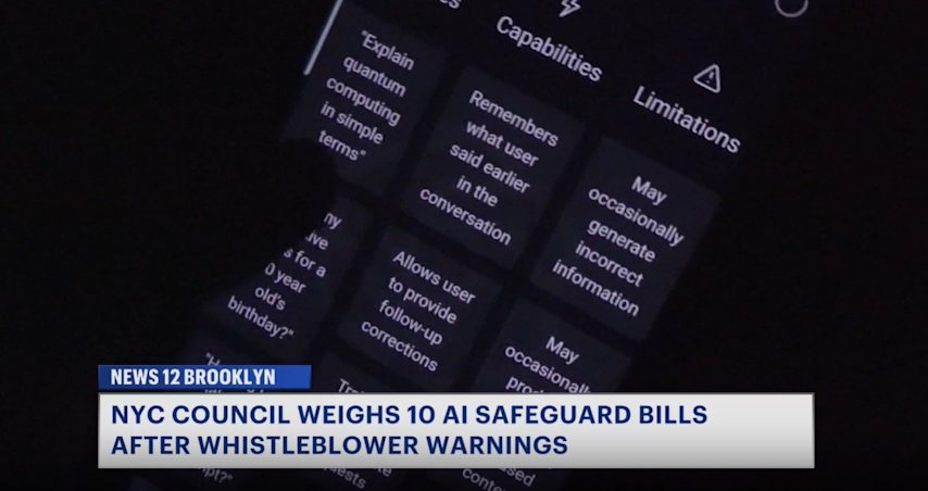 Video thumbnail for NYC Council holds hearing with AI whistleblowers and companies