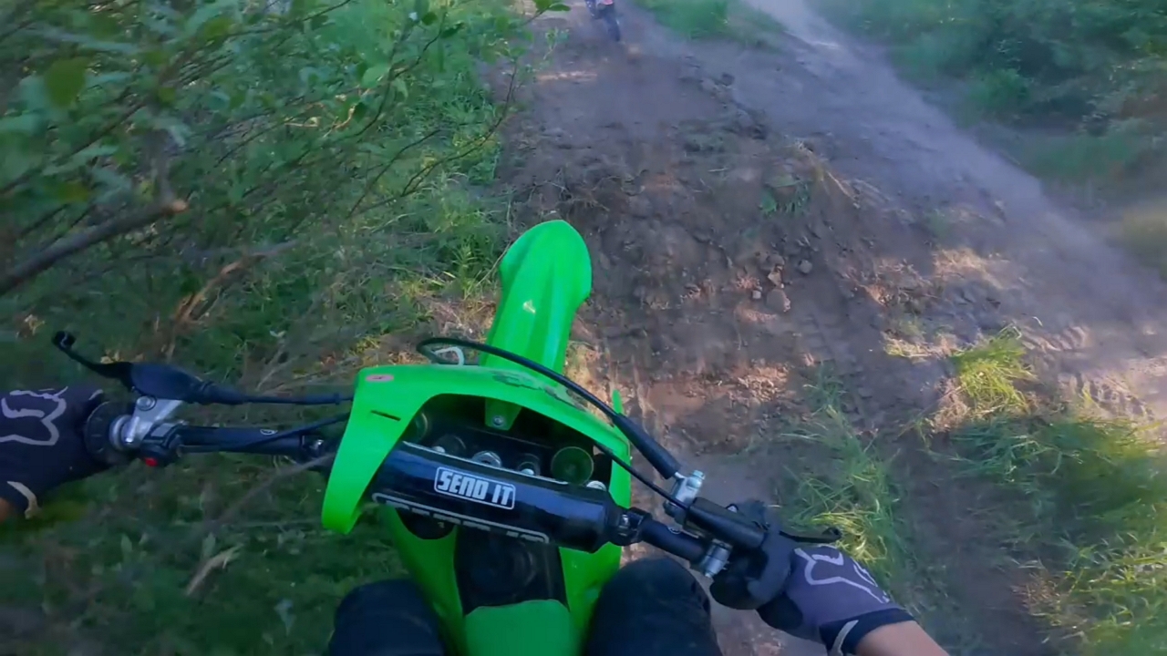 Video thumbnail for Motorbike Slip-Up on Muddy Hill in Michigan!