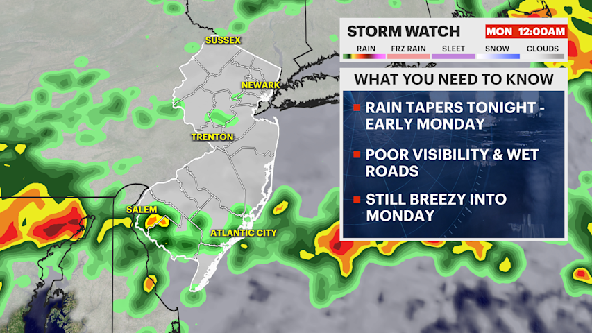Video thumbnail for STORM WATCH: Remnants of Isaias continue to bring rain to New Jersey through tonight