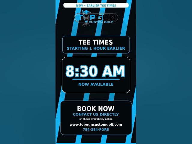 Video thumbnail for Earlier Tee Times at #topguncustomgolf   #topgungolffl #golf