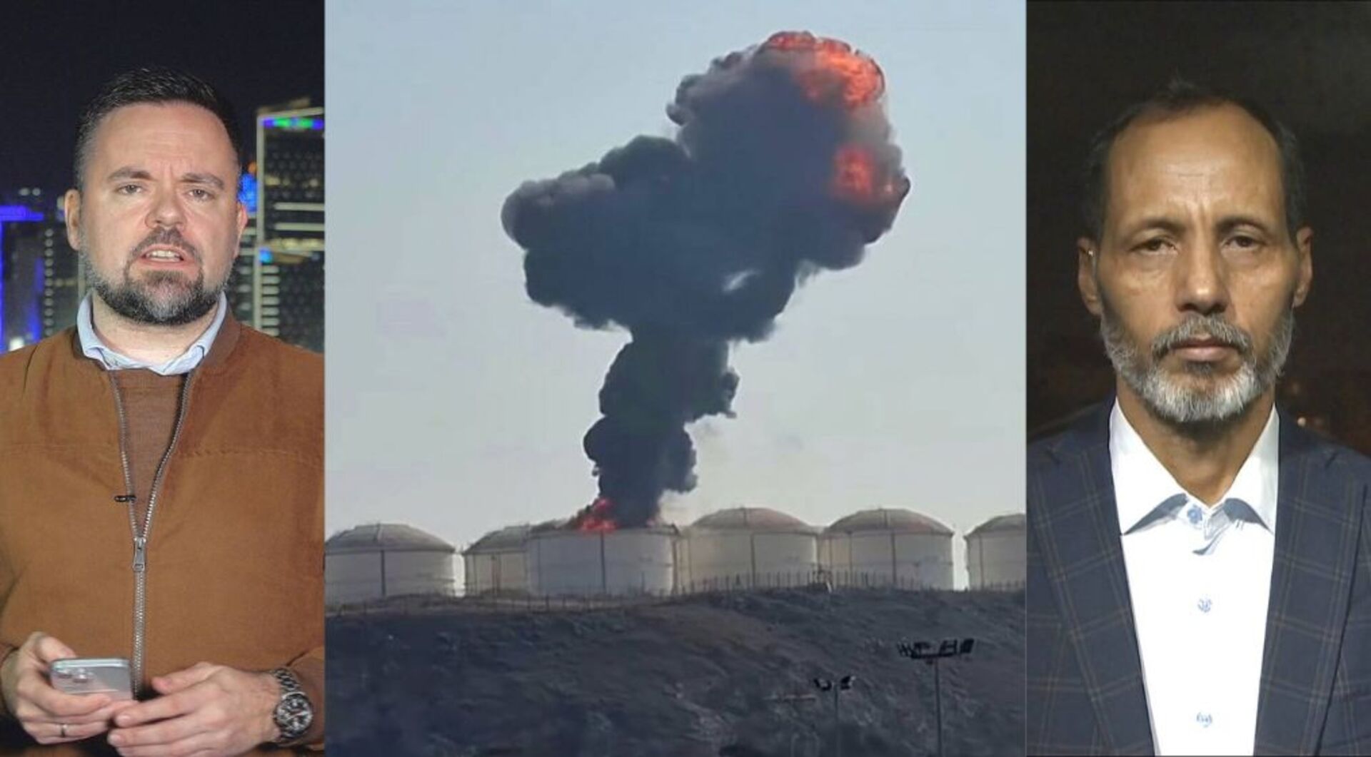 Video thumbnail for Iranian drone hits Oman’s Salalah oil tanks as Qatar and Saudi Arabia intercept attacks