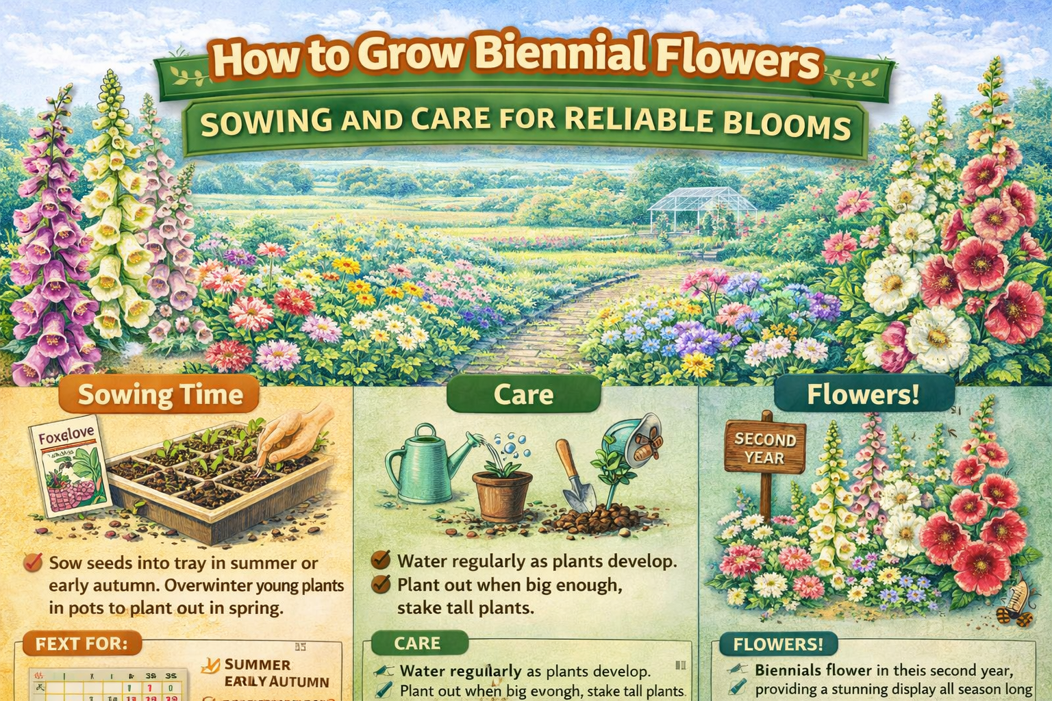 Video thumbnail for How to Grow Biennial Flowers | Sowing and Care for Reliable Blooms