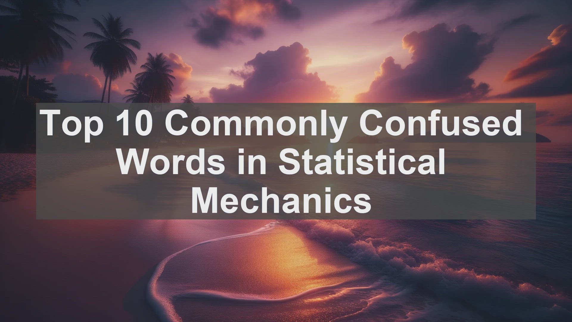 'Video thumbnail for Top 10 Commonly Confused Words in Statistical Mechanics'