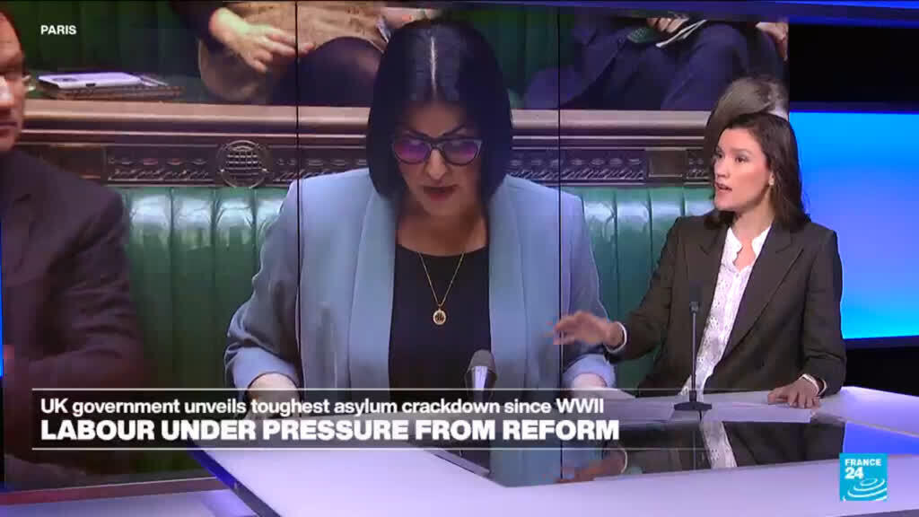 Video thumbnail for UK government unveils asylum crackdown: PM Starmer says current regime is “pull factor” for migrants