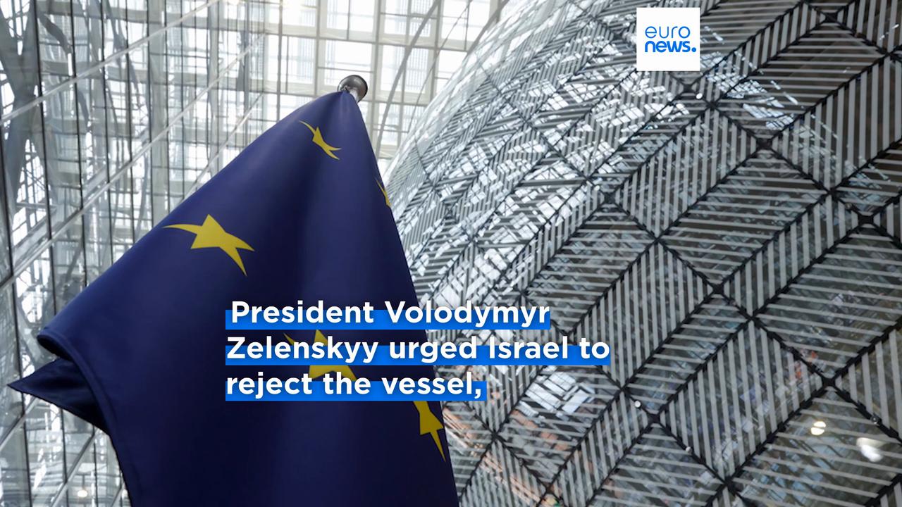 Video thumbnail for EU 'ready' to sanction Israel over Russian vessel carrying stolen Ukrainian grain