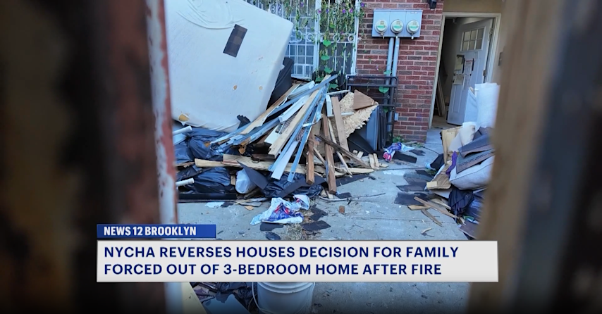 Video thumbnail for NYCHA reverses decision for family forced out of home after Brownsville fire