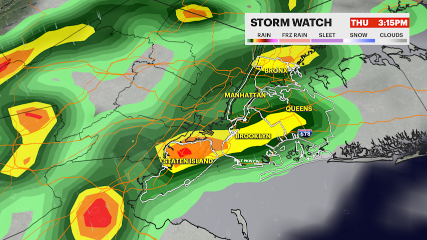Video thumbnail for STORM WATCH: Tracking drenching thunderstorms later today in Brooklyn