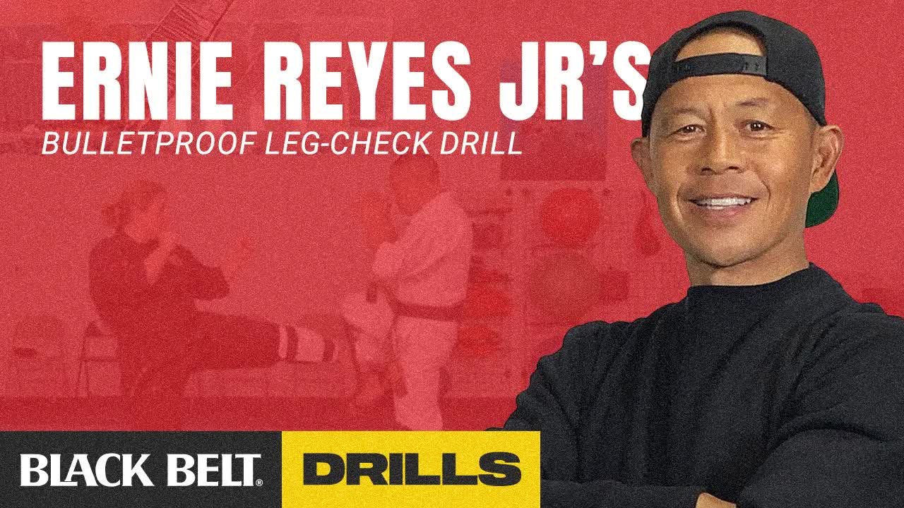 Video thumbnail for blackbelt_magazine: ernie reyes jr leg check drill: martial arts defense