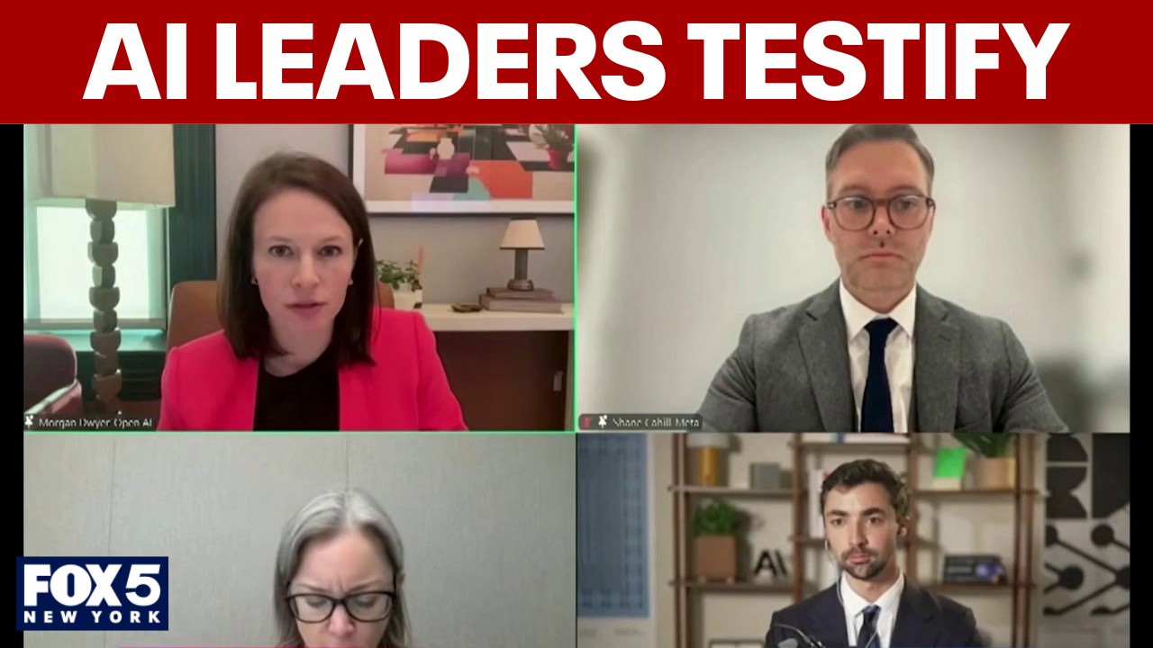 Video thumbnail for Tech giants grilled as NYC proposes AI "kill switch" law