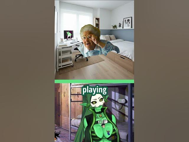 Video thumbnail for Grandma walked in at the worst time 💀 #reaction #funny #fail #femboy #vtuber #anime