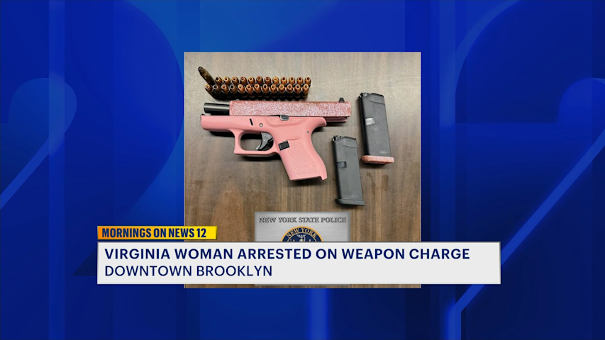 Video thumbnail for Virginia woman arrested for carrying pink handgun, loaded magazines in Brooklyn
