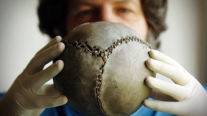 Video thumbnail for World's oldest football goes on display in Florida