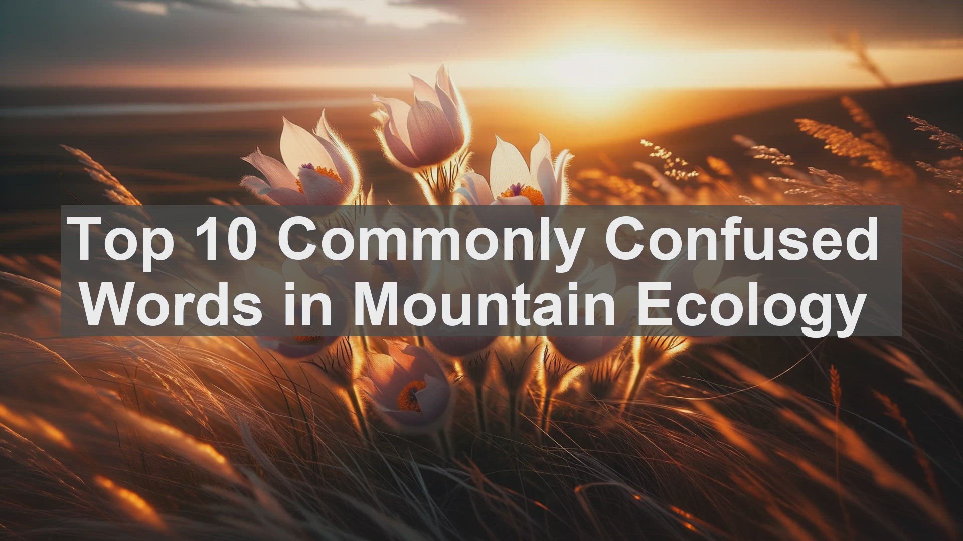 'Video thumbnail for Top 10 Commonly Confused Words in Mountain Ecology'