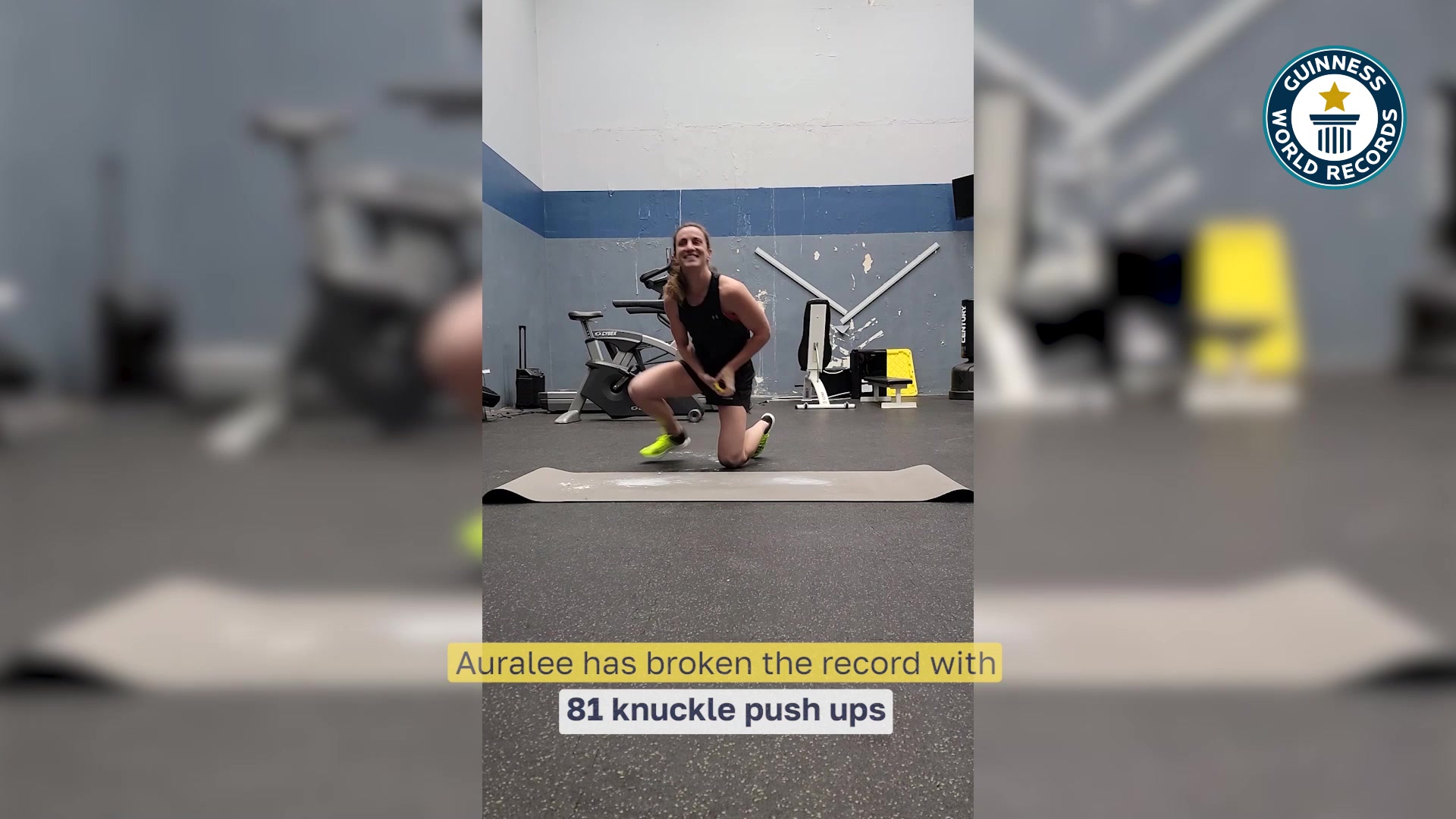 Video thumbnail for Most knuckle push ups in one minute (female)  81 by Auralee Strege