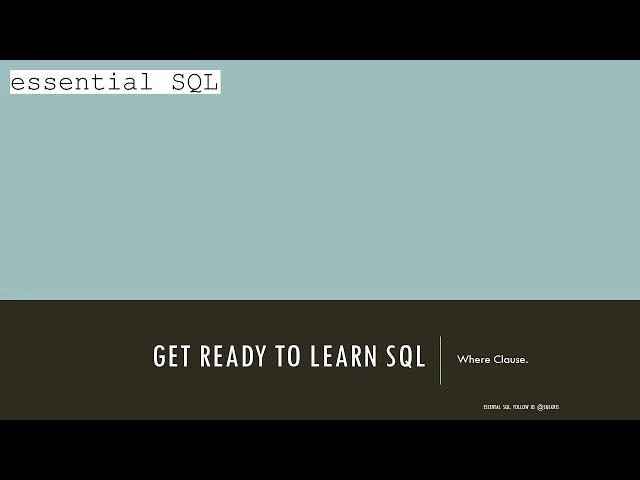 Video thumbnail for Learning SQL Tutorial - Part 10 -- Where Clause -- Answers to Homework | Essential SQL