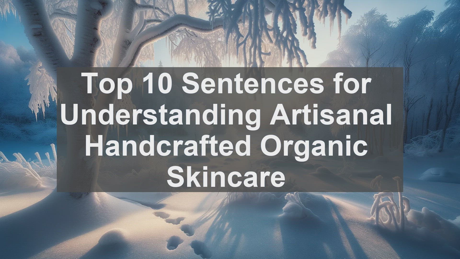 'Video thumbnail for Top 10 Sentences for Understanding Artisanal Handcrafted Organic Skincare'