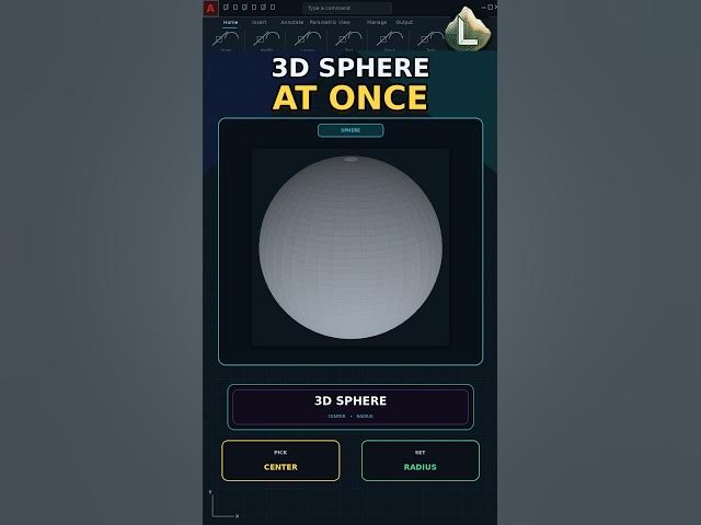 Video thumbnail for Make a 3D Sphere in AutoCAD with SPHERE
