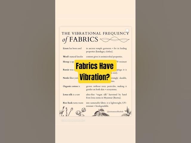 Video thumbnail for The Vibration of Fabrics #vibrationalhealing