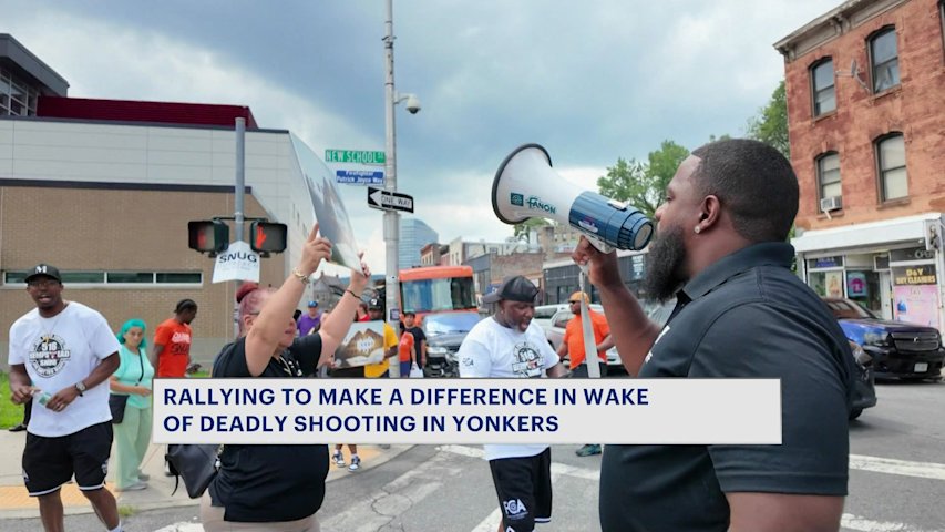 Video thumbnail for Yonkers SNUG groups rally against gun violence after deadly shooting