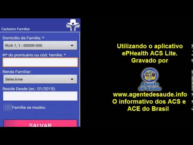Video thumbnail for Cadastro Domiciliar, Familiar e Individual no aplicativo ePHealth ACS Lite