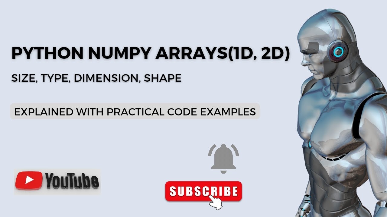'Video thumbnail for Python NumPy Arrays(1D, 2D) | Size, Type, Dimensions, Shape | Python Data Science Tutorial'