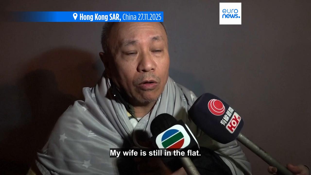 Video thumbnail for Death toll rises to 55 as blaze rips through Hong Kong tower complex