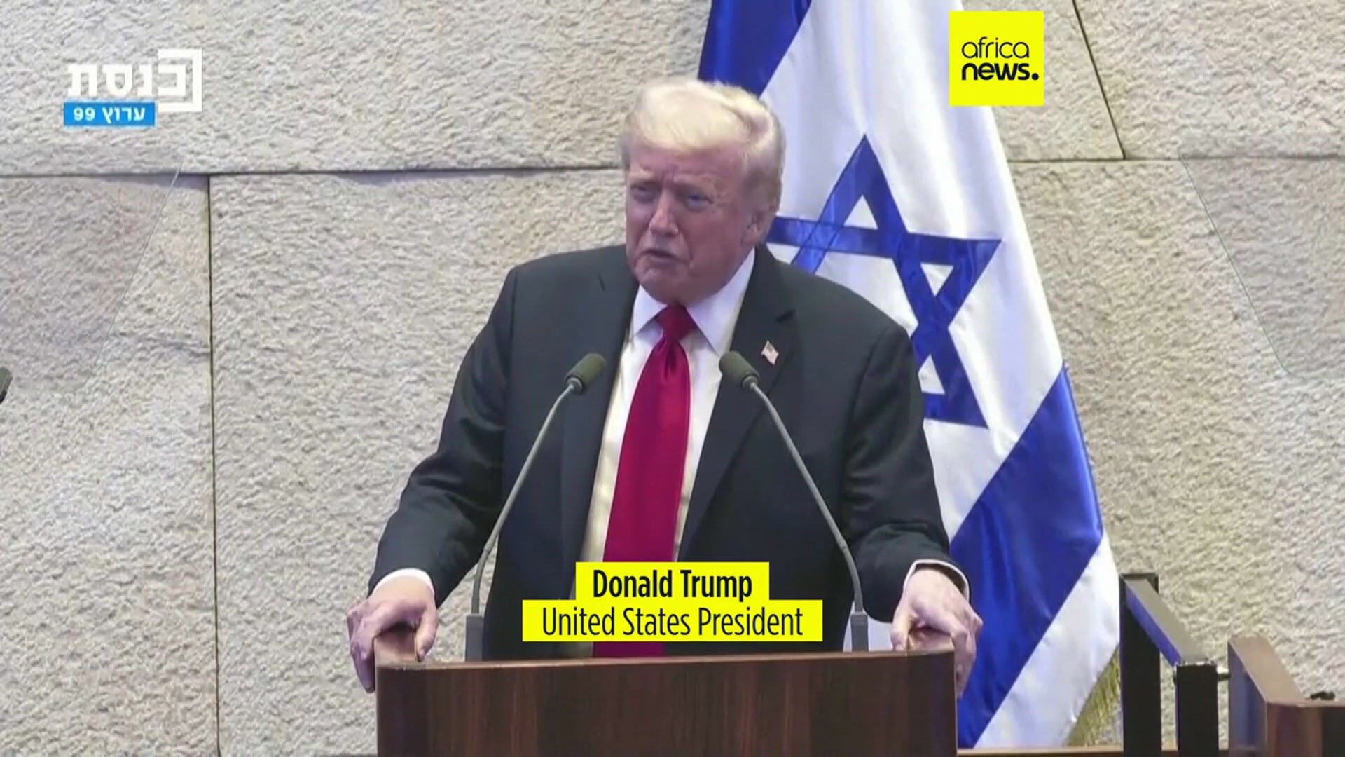 'Video thumbnail for Trump lauds "historic dawn of a new Middle East" as 20 Israeli hostages freed'