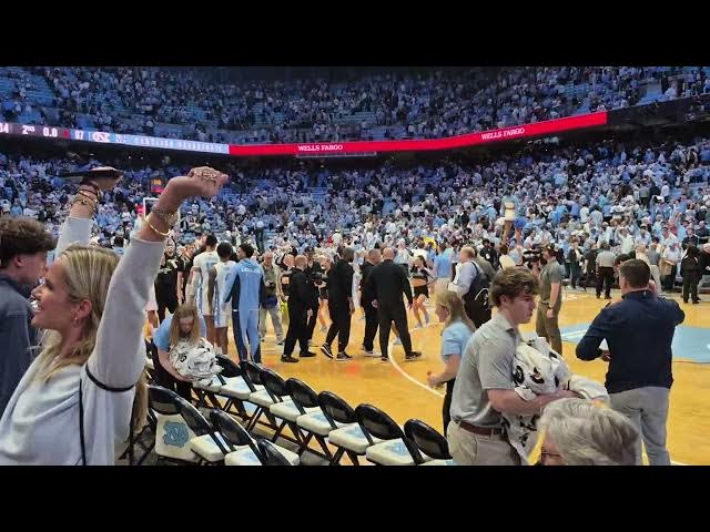 Video thumbnail for The final seconds of UNC's win over Wake Forest from courtside #UNC