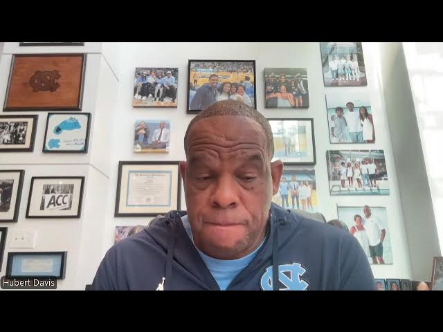 Video thumbnail for #UNC coach Hubert Davis at weekly ACC Zoom coaches press conference ahead of game at Stanford