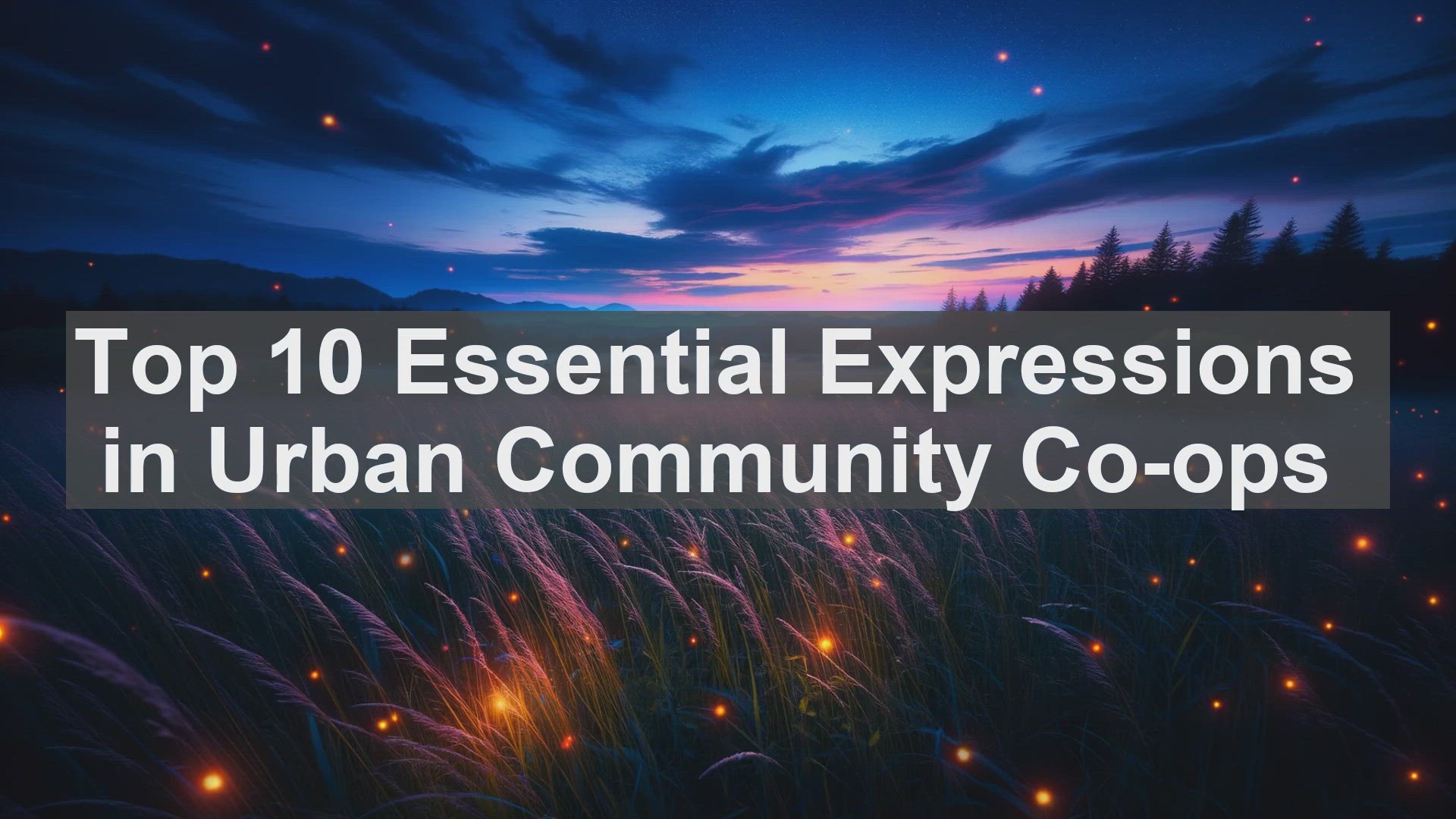 'Video thumbnail for Top 10 Essential Expressions in Urban Community Coops'