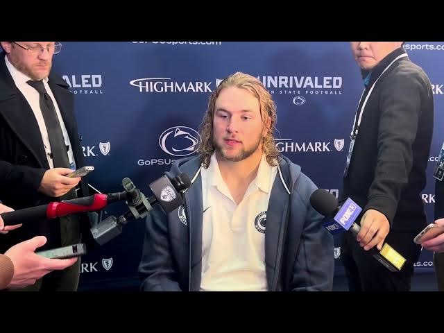 Video thumbnail for Penn State football: Tyler Warren responds to questions after Nittany Lions' 1st loss to Ohio State