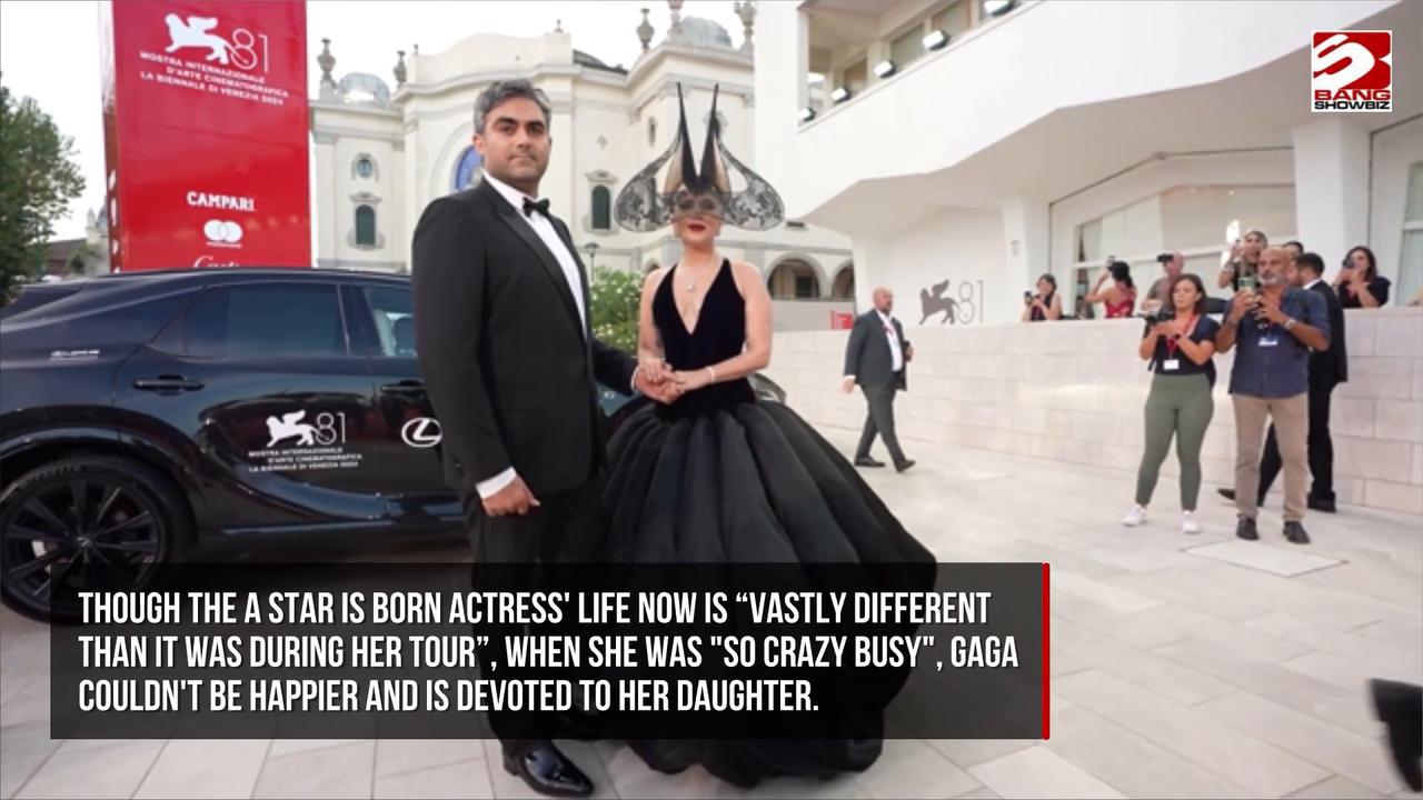 Video thumbnail for Lady Gaga is in her element as a mother.