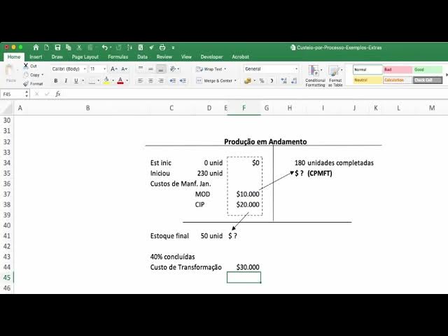 Video thumbnail for Mod 4 Custeio por Processo Exemplos Extras Parte 1