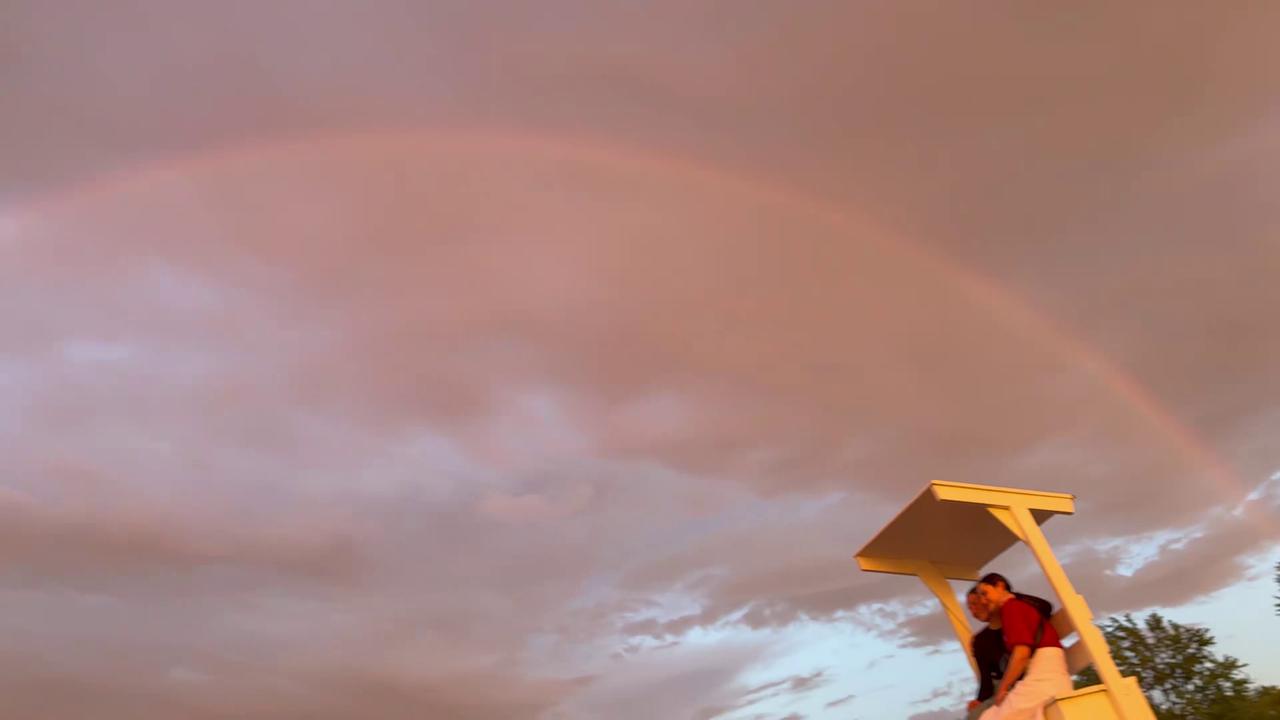 Video thumbnail for US: Rainbow Appears Over Rochester After Powerful Storm.
