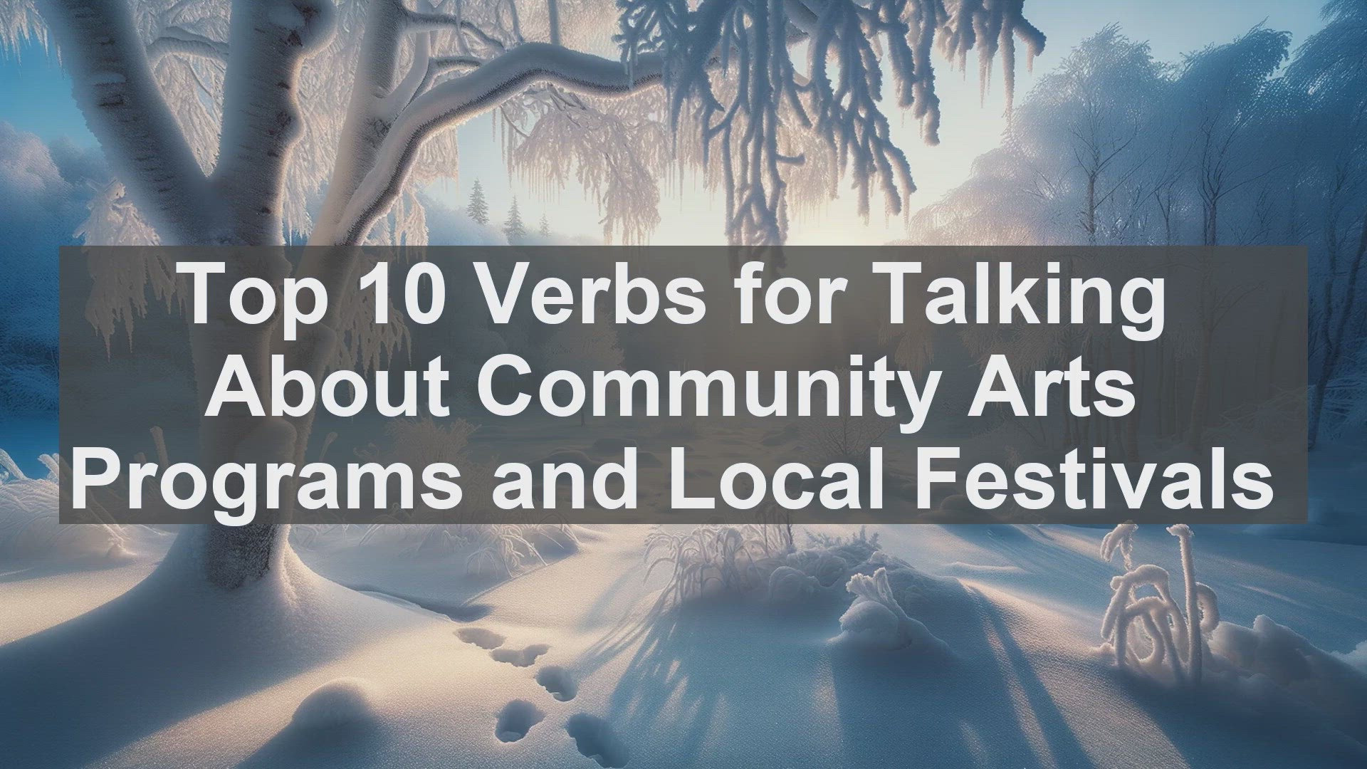 'Video thumbnail for Top 10 Verbs for Talking About Community Arts Programs and Local Festivals'